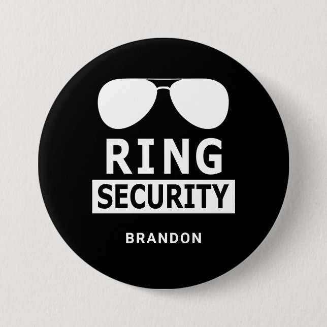 Ring Security Ring Bearer Groomsman Gift Button (Front)