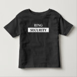 Ring Security Ring Bearer Name Toddler T-shirt<br><div class="desc">Make your ring bearer feels like special with this ring security t-shirt. Click - personalize -to easily add your custom name. Stylish balck and white design.</div>