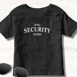 Ring Security Ring Bearer Name Toddler T-shirt<br><div class="desc">Make your ring bearer feels like special with this ring security t-shirt. Click - personalize -to easily add your custom name. Stylish balck and white design.</div>