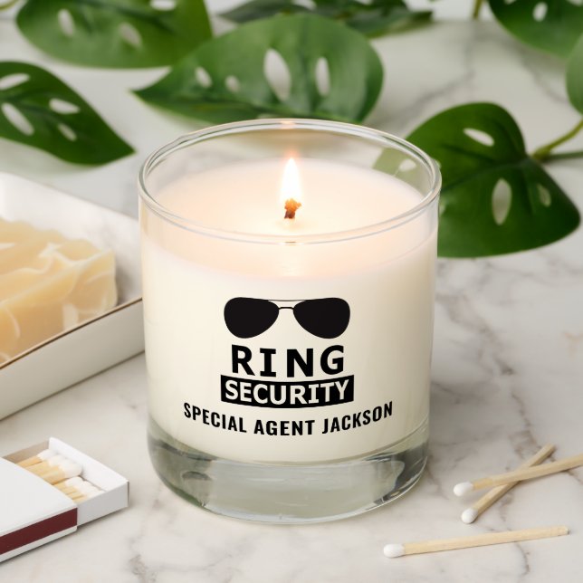 Ring Security Ring Bearer Proposal Gifts Scented Candle (Lit)