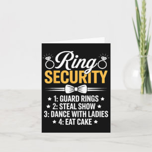 Ring Security Wedding Party Funny Ring Bearer  Card