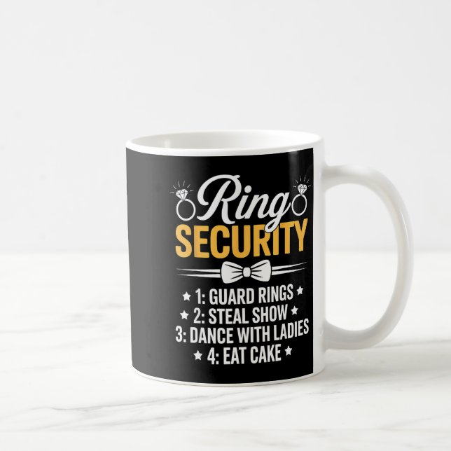 Ring Security Wedding Party Funny Ring Bearer  Coffee Mug (Right)