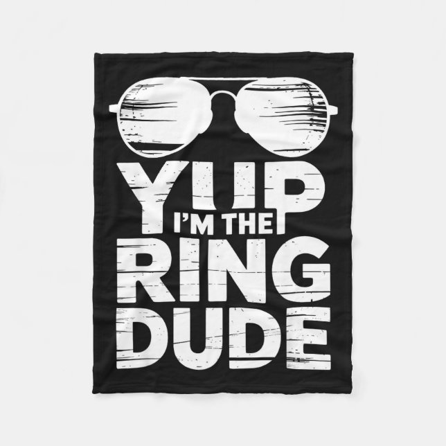 Ring Security Wedding Party Funny Ring Bearer  Fleece Blanket (Front)