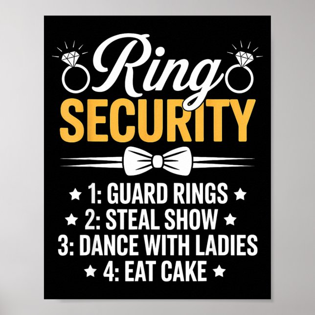 Ring Security Wedding Party Funny Ring Bearer  Poster (Front)