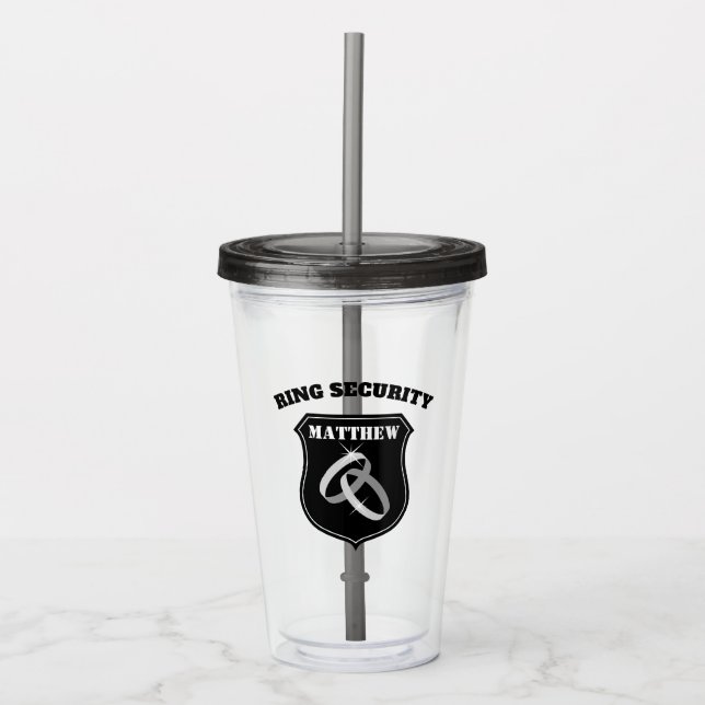 Ring Security wedding party tumbler glass for kids (Front)