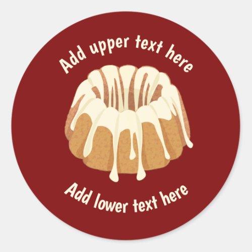 Ring_Shaped Bundt Cake _ Gugelhupf with your text  Classic Round Sticker