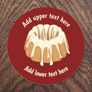 Ring-Shaped Bundt Cake - Gugelhupf with your text Classic Round Sticker
