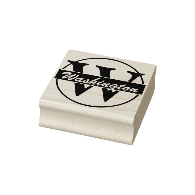 Ring & Stripes + your Monogram / Name Rubber Stamp (Stamp)