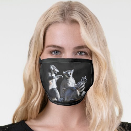 Ring_tailed Lemur Family Face Mask