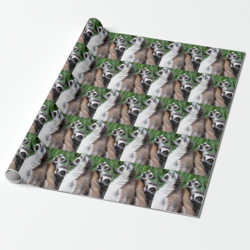 Ring_tailed Lemur Family Wrapping Paper