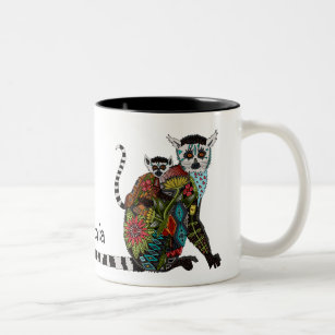 Ring Tailed Lemur Love Two-Tone Coffee Mug