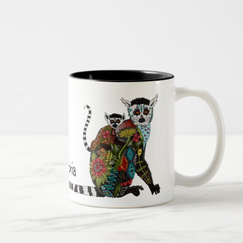 Ring Tailed Lemur Love Two_Tone Coffee Mug