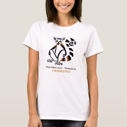  Ring_tailed LEMUR _Madagascar _ Primate _  T_Shirt