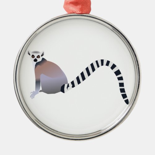Ring_Tailed Lemur Metal Ornament