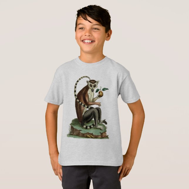 Ring-Tailed Lemur Tee: 1780 Zoology Illustration T-Shirt (Front Full)