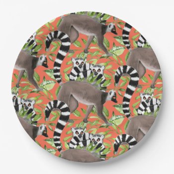 Ring-tailed Lemurs Of Madagascar In The Jungle Paper Plates by DoodleDeDoo at Zazzle