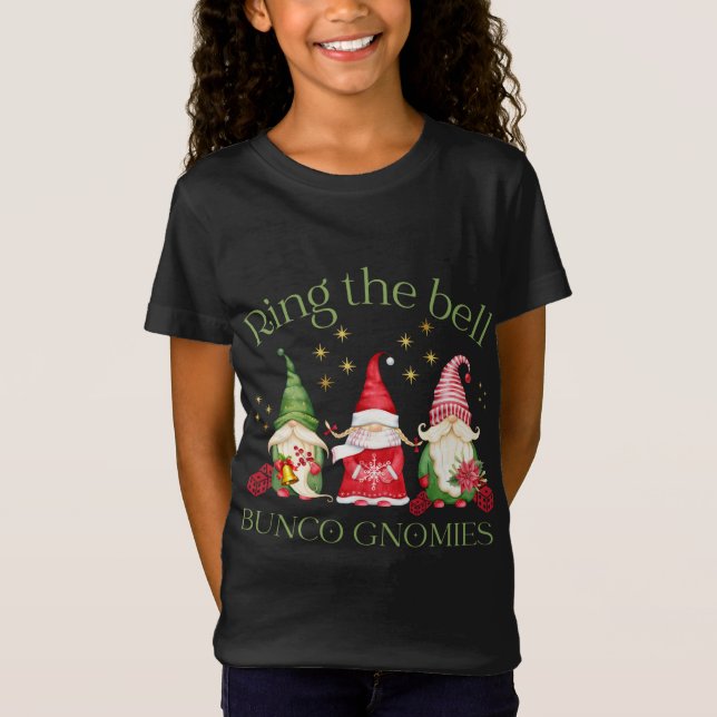 Ring the Bell Bunco Gnomies Bunco Christmas Gnomes T-Shirt (Front)