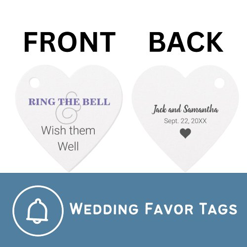 Ring The Bell  Wish Them Well Heart Wedding Favor Tags