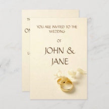 Ring with ribbon wedding invitation card