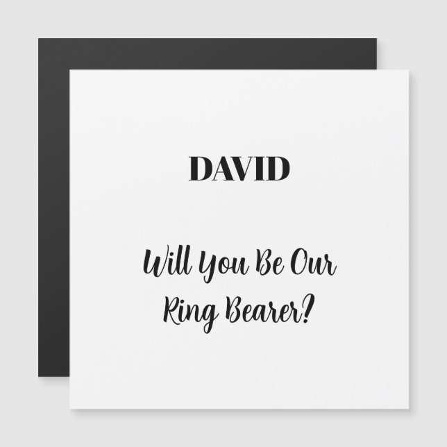 Ringbearer Custom Name Simple Minimal Wedding (Front/Back)