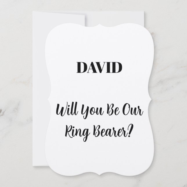 Ringbearer Custom Name Simple Minimal Wedding Invitation (Front)
