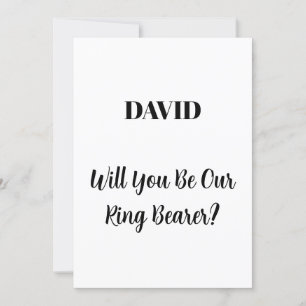Ringbearer Custom Name Simple Minimal Wedding Invitation