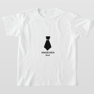 Ringbearer Dress Up Tie Custom Name Wedding 2023 T-Shirt