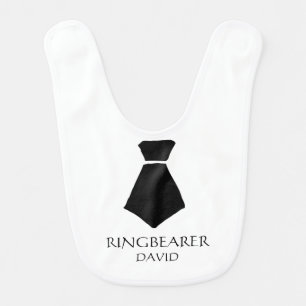 Ringbearer Dress Up Tie Custom Name Wedding Classy Baby Bib