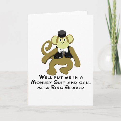 Ringbearer Monkey Card