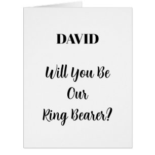 Ringbearer Wedding Simple Minimal Custom Name  Cards