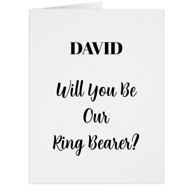 Ringbearer Wedding Simple Minimal Custom Name  Cards (Front)