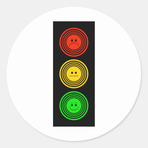 Ringed Moody Stoplight Classic Round Sticker