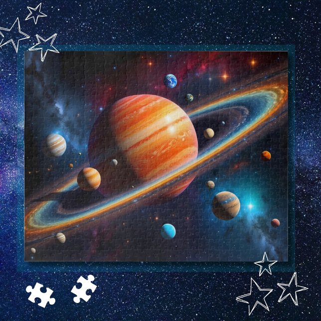 Ringed Planet Solar System Space Jigsaw Puzzle (Creator Uploaded)