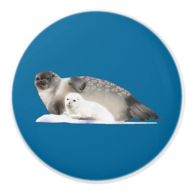 Ringed Seal Ceramic Knob (Front)