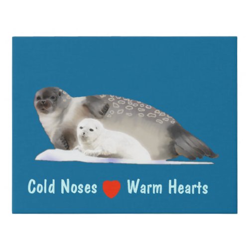 Ringed Seal _ Cold Noses Warm Hearts Faux Canvas Print