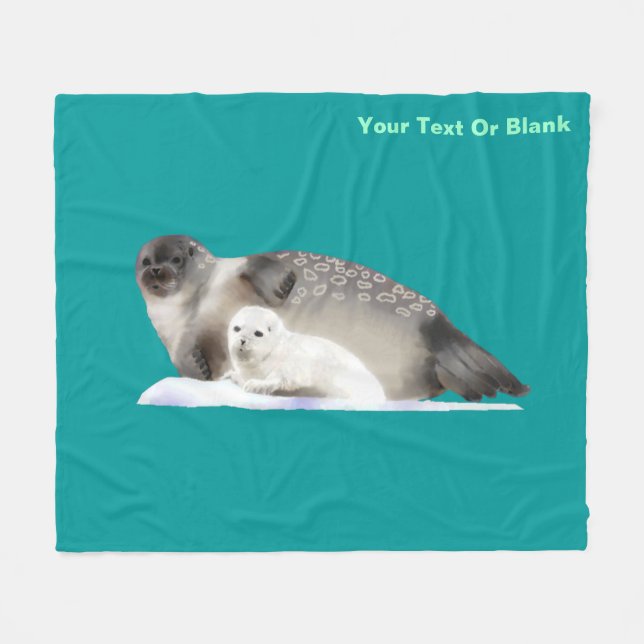 Ringed Seal Fleece Blanket (Front (Horizontal))