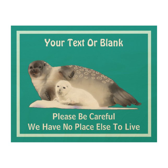 Ringed Seal - On Thin Ice Wood Wall Art (Front)