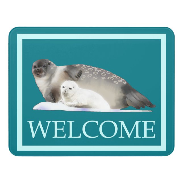 Ringed Seal - Welcome Door Sign (Contemporary Front)