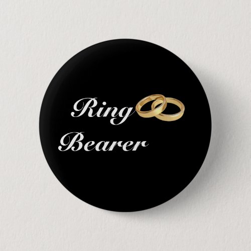 Ringer Bearer with Faux Gold Wedding Rings Button