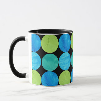 Ringer Mug, Blue Moons Pattern Mug