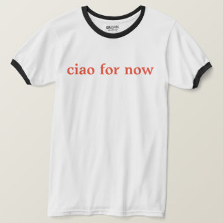 Ringer T-shirt "ciao for now" coral