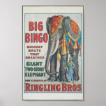 Ringing Bros Big Bingo The Elephant Circus Poster at Zazzle
