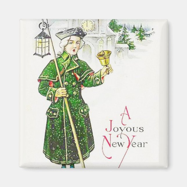 Ringing in Christmas Vintage Magnet (Front)