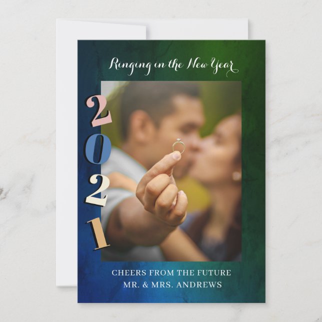 Ringing in the New Year engagement photo (Front)