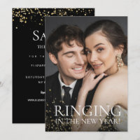 Ringing in the New year Save the date photo
