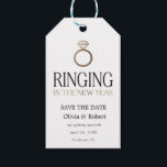 Ringing in the New Year Save the Date with Photo Gift Tags<br><div class="desc">Ringing in the New Year with a wedding announcement!  Send Save the Date Wedding Announcements out to friends and family this holiday season! Customize with your text and photo on the backside.</div>