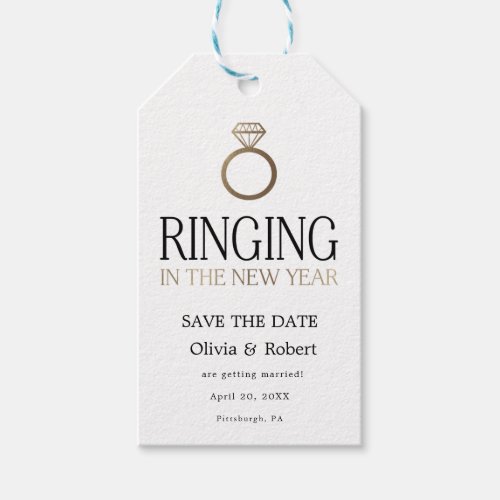 Ringing in the New Year Save the Date with Photo Gift Tags