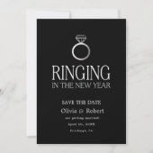 Ringing in the New Year Save the Date with Photo Invitation (Front)