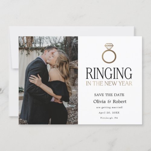 Ringing in the New Year Save the Date with Photo Invitation