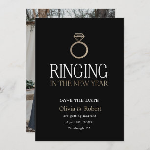 Ringing in the New Year Save the Date with Photo Invitation